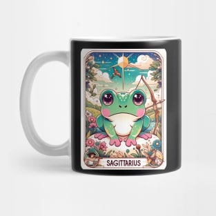 Sagittarius Zodiac Cottagecore Frog Tarot Card Birthday Mug